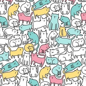 Medium. Sketchy cats pattern . Kitties design.