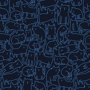 Medium. Sketchy cats pattern . Kitties design.