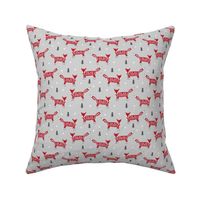 Fox scandinavian christmas woodland animal fabric grey