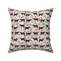 Show Steer cattle farm sanctuary florals animal fabric pattern white