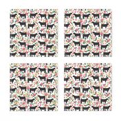 Show Steer cattle farm sanctuary florals animal fabric pattern white