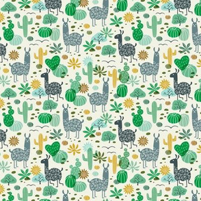 Llamas in the Desert green/gray (mini)