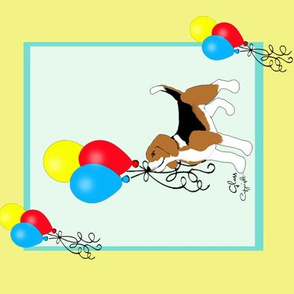 Sleepytown Beagle with Balloons