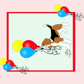 Sleepytown Beagle with Balloons 