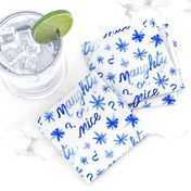 Christmas Blue Naughty or Nice white watercolor _ Miss Chiff Designs 