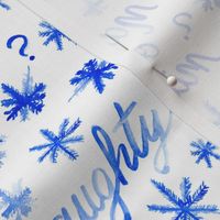 Christmas Blue Naughty or Nice white watercolor _ Miss Chiff Designs 