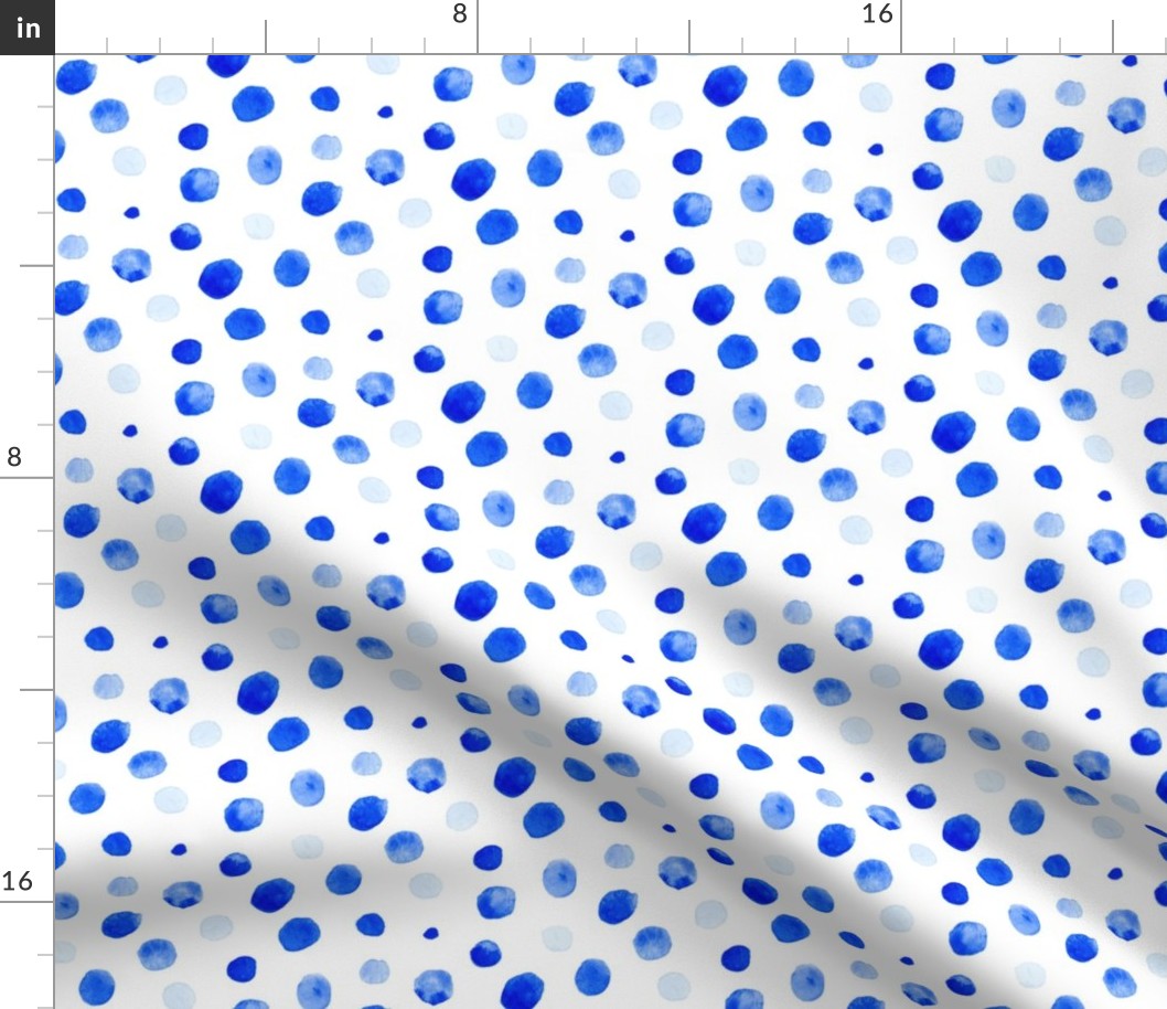 17-12Z Blue spots Watercolor || royal indigo drops dots _ miss chiff designs