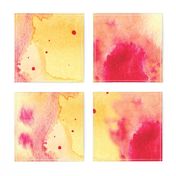 Modern Abstract Watercolor || Pink Orange Yellow Red Spots dots drops Home Decor Large _ Miss Chiff Designs