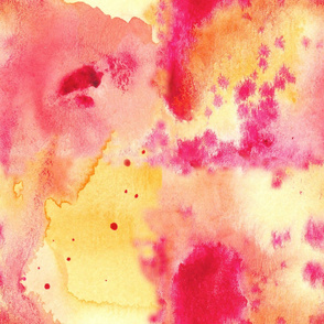 Modern Abstract Watercolor || Pink Orange Yellow Red Spots dots drops Home Decor Large _ Miss Chiff Designs