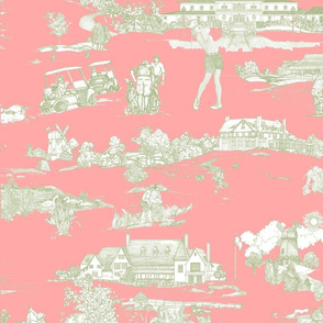 Hamptons Golf Toile Peachy_Umber