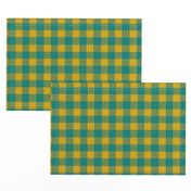 Teal and Golden Yellow Gingham Plaid