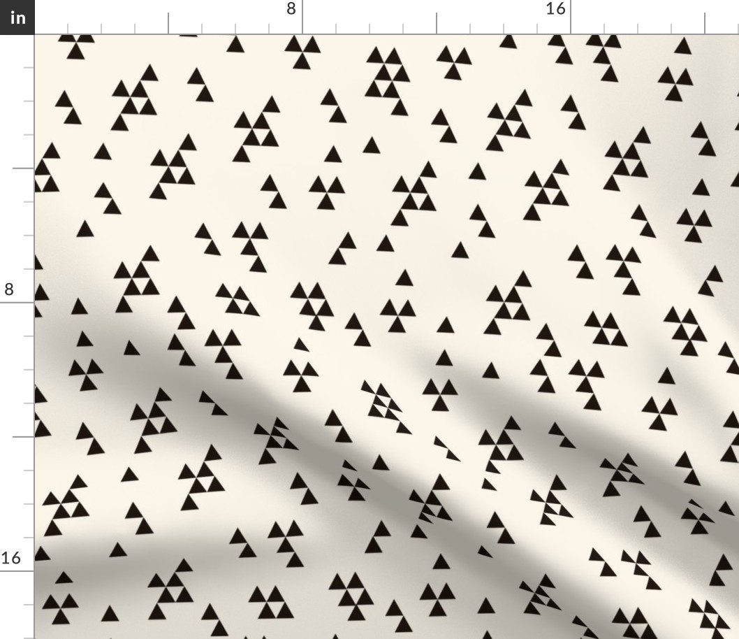 triangles fabric // geo bear coordinate cream and black triangle design by andrea lauren