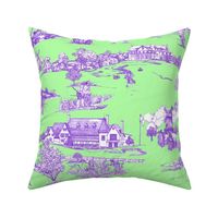 Hamptons Golf Toile Warm green-violet