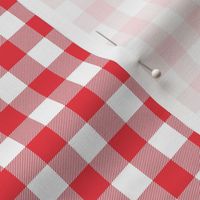 strawberry red and white gingham check, 1/2" squares