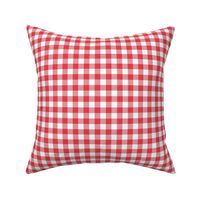 strawberry red and white gingham check, 1/2" squares