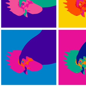 Pop Art Chicken 12 in Repeat Rotated