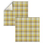 Yellow Buff and Navy Bayeux Palette Asymmetric Plaid