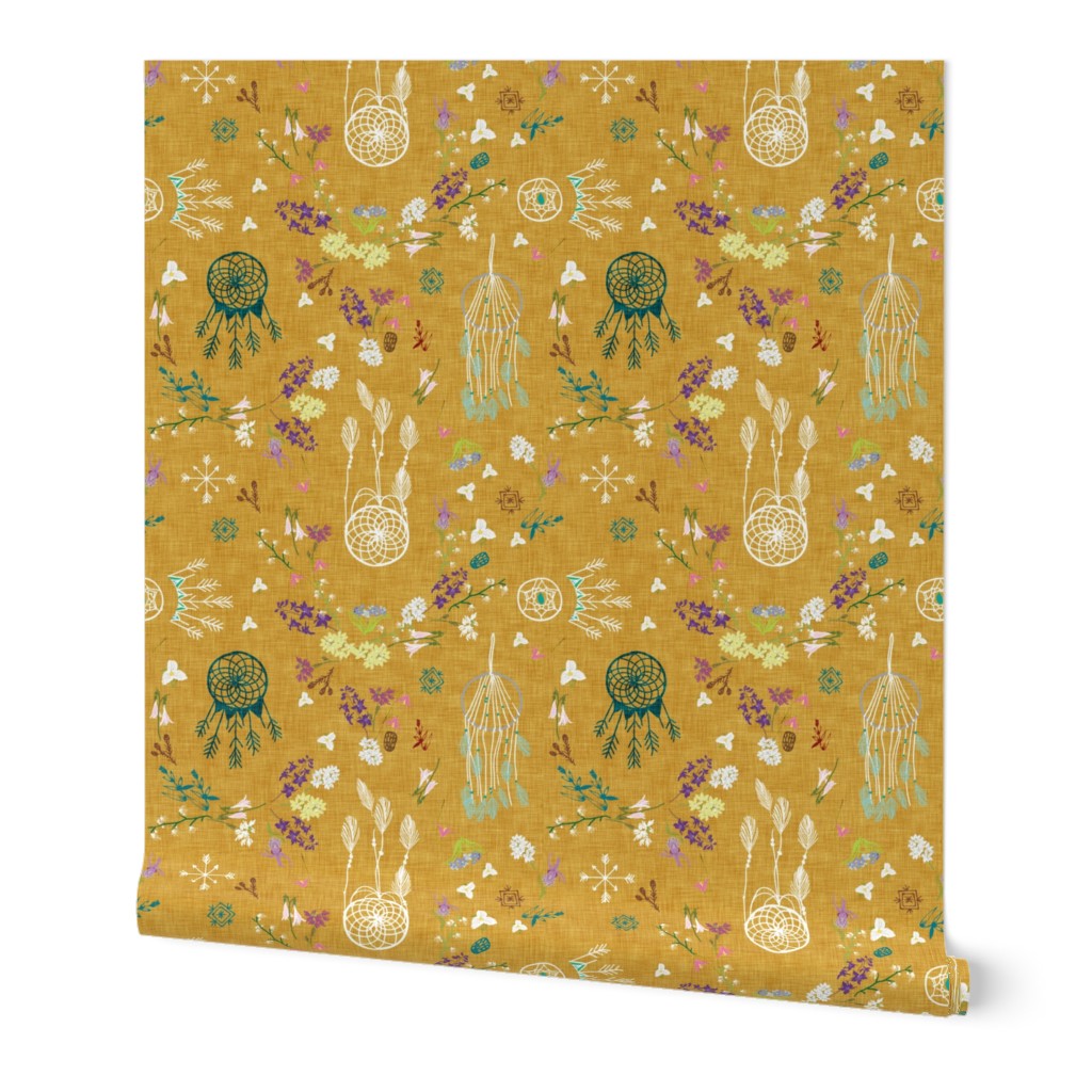 Wildflower dreams (mustard linen)