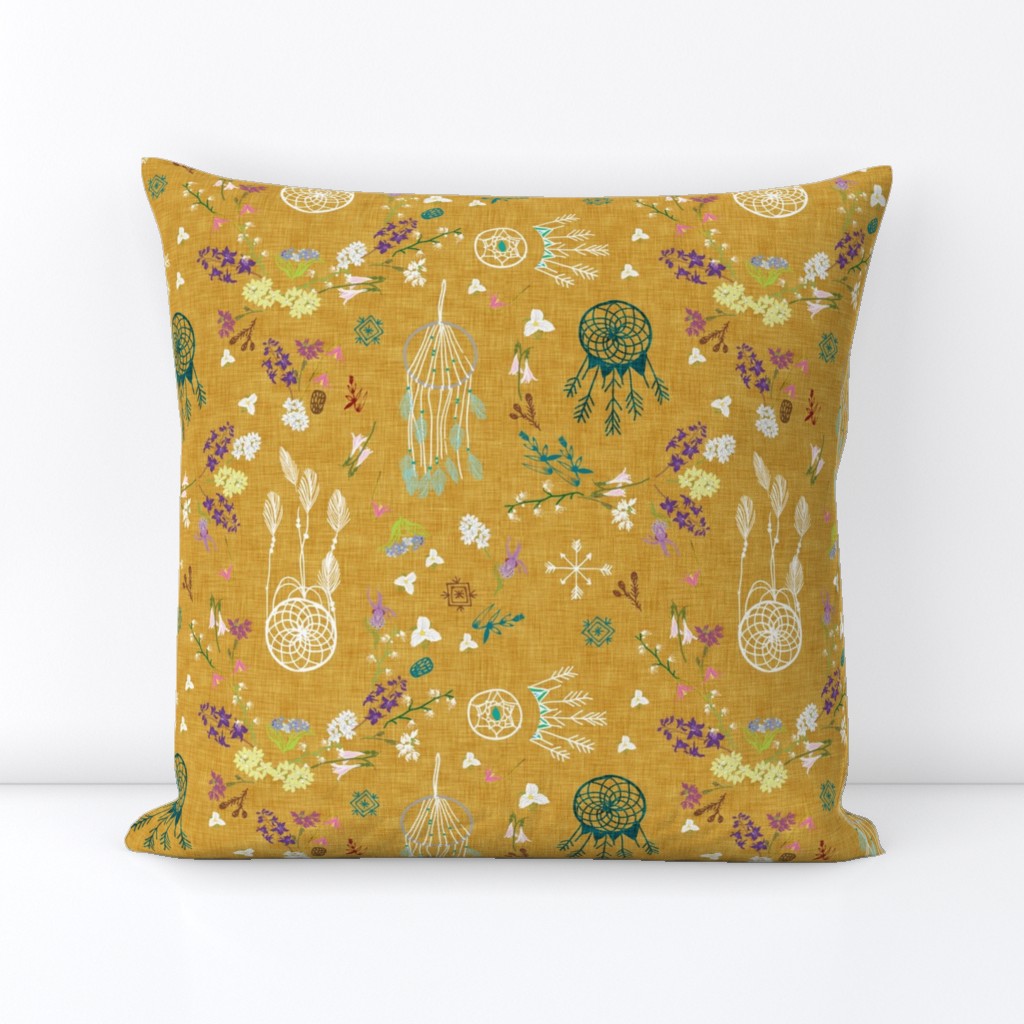 Wildflower dreams (mustard linen)