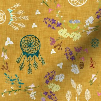 Wildflower dreams (mustard linen)