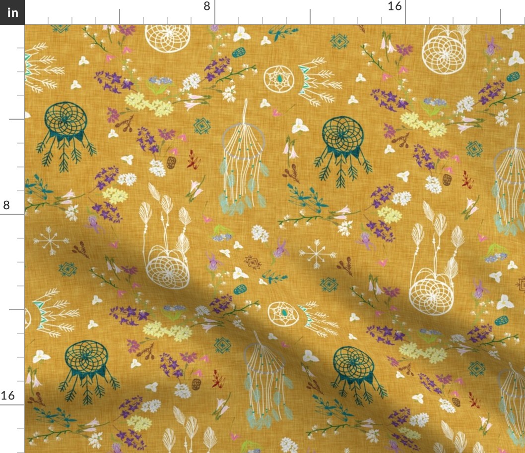 Wildflower dreams (mustard linen)