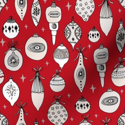 Vintage ornaments christmas tree ornament pattern fabric red