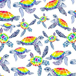 Technicolor Turtle on White