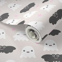Kawaii love sweet ghosts and bats spooky halloween nights cuteness japan lovers design pink girls