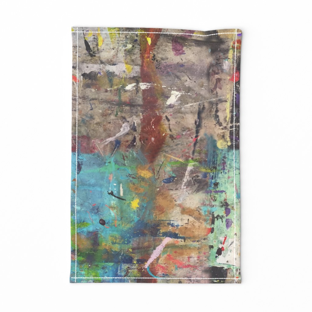 #1 Abstract Paint Graffiti Grunge || Turquoise Mint Green Blue Tan Black Copper Distressed Modern _ Miss Chiff Designs 