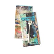 #1 Abstract Paint Graffiti Grunge || Turquoise Mint Green Blue Tan Black Copper Distressed Modern _ Miss Chiff Designs 