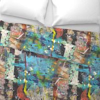 #1 Abstract Paint Graffiti Grunge || Turquoise Mint Green Blue Tan Black Copper Distressed Modern _ Miss Chiff Designs 