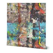 #1 Abstract Paint Graffiti Grunge || Turquoise Mint Green Blue Tan Black Copper Distressed Modern _ Miss Chiff Designs 