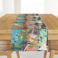 #1 Abstract Paint Graffiti Grunge || Turquoise Mint Green Blue Tan Black Copper Distressed Modern _ Miss Chiff Designs 