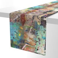 #1 Abstract Paint Graffiti Grunge || Turquoise Mint Green Blue Tan Black Copper Distressed Modern _ Miss Chiff Designs 