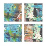#1 Abstract Paint Graffiti Grunge || Turquoise Mint Green Blue Tan Black Copper Distressed Modern _ Miss Chiff Designs 