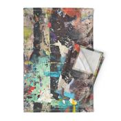 #2 Abstract Paint Graffiti || Jumbo Grunge  Mint Green Blue Black White Tan Distressed Modern  _ Miss Chiff Designs