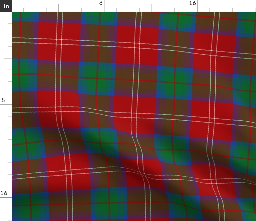 Chisholm 1842 tartan, 6" modern colors, Vestiarium Scoticum