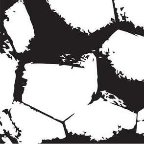 Basalt / Black and White Hexagon Geometric