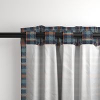 Navy Terra Cotta Blue Gray and Green Gray Bayeux Plaid