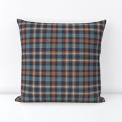 Navy Terra Cotta Blue Gray and Green Gray Bayeux Plaid