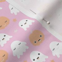 Kawaii love ghosts and pumpkins halloween fright night horror lovers design pink for girls