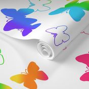 Rainbow Butterfly Silhouette Abstract Multicolor