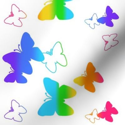 Rainbow Butterfly Silhouette Abstract Multicolor