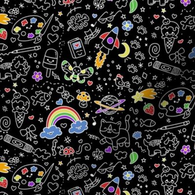 Oodles of Doodles on Black with color