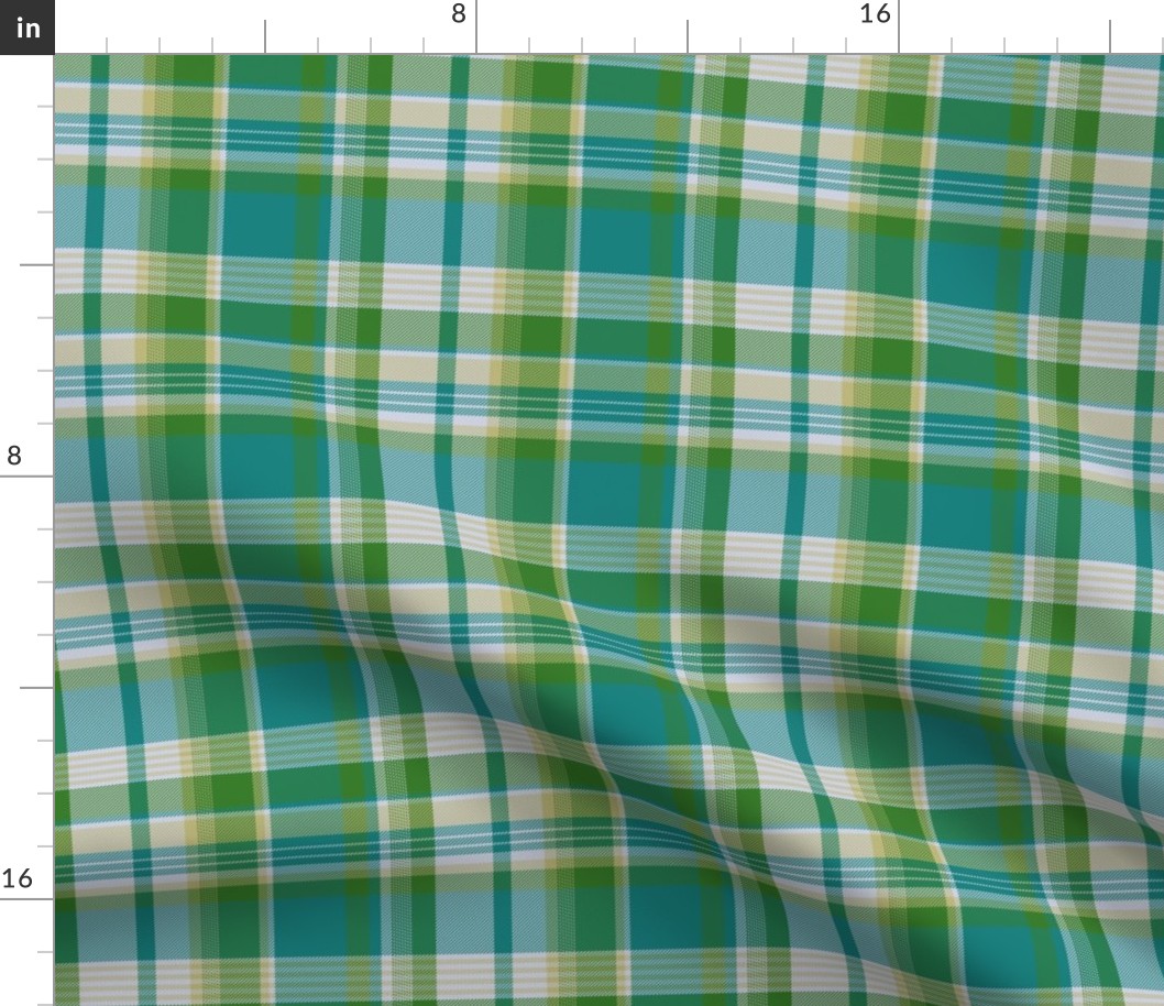 Saskatchewan asymmetrical tartan, 6" x 4-3/4" 
