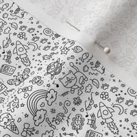 Tiny Oodles of Doodles on White