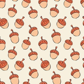acorns - fall fabric - peach