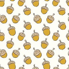 acorns - fall fabric - golden