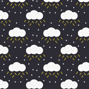 Storm Clouds Dark Gray Upholstery Fabric