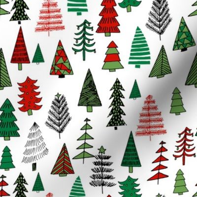 xmas_trees_Christmas trees holiday fabric pattern 